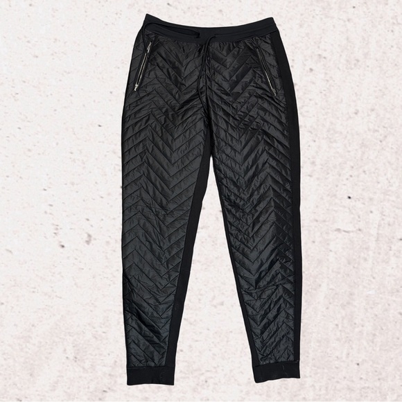 Athleta Black Quilted Track Pants - Picture 1 of 3